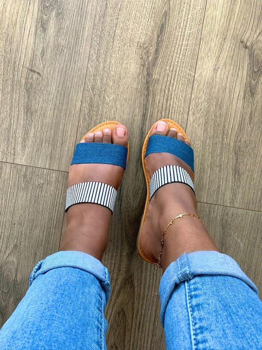 Blue Denim Slides